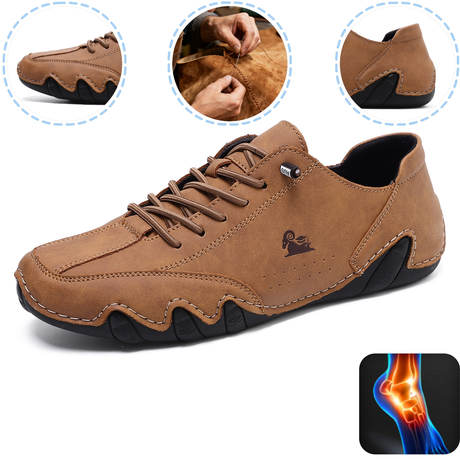 linokyr® - Scarpe ortopediche ergonomiche in pelle, impermeabili, alleviano il dolore ai piedi - unisex