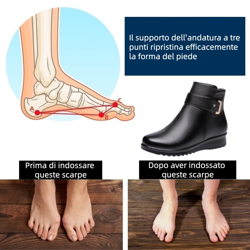 Scarpa ortopedica invernale ergonomica per dolori a piedi, ginocchia e schiena