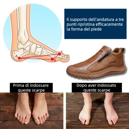 🔥 Sconto del 67% oggi - Non perderlo! 🐂 Scarpe ortopediche in pelle italiana cucite a mano con supporto dell'arco plantare ✅ Morbide e comode, offrono un comfort immediato.