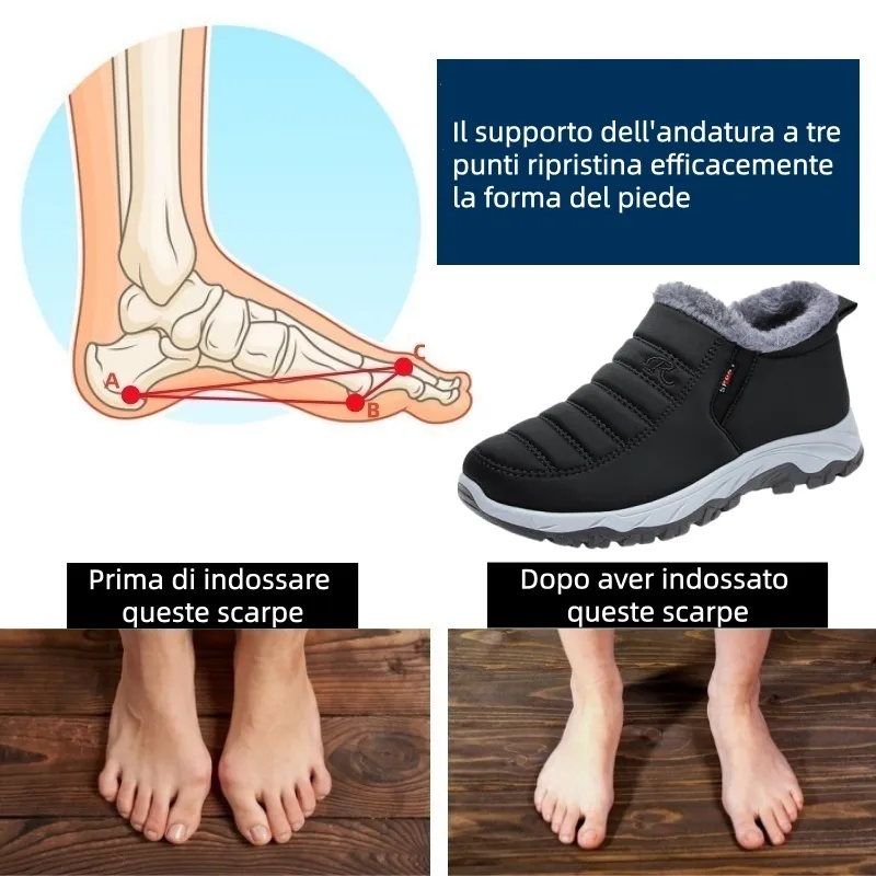 Scarpa ortopedica invernale ergonomica per dolori a piedi, ginocchia e schiena - Unisex