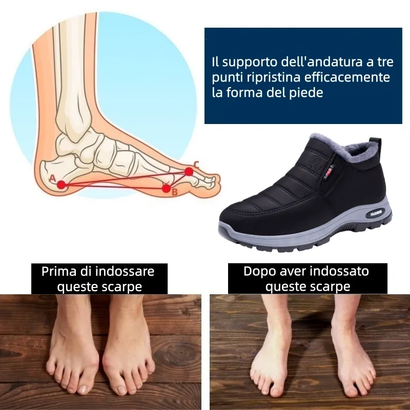 🎉Sconto del 67% oggi - Non perderlo!⏰Scarpa ortopedica invernale ergonomica per dolori a piedi, ginocchia e schiena - Unisex
