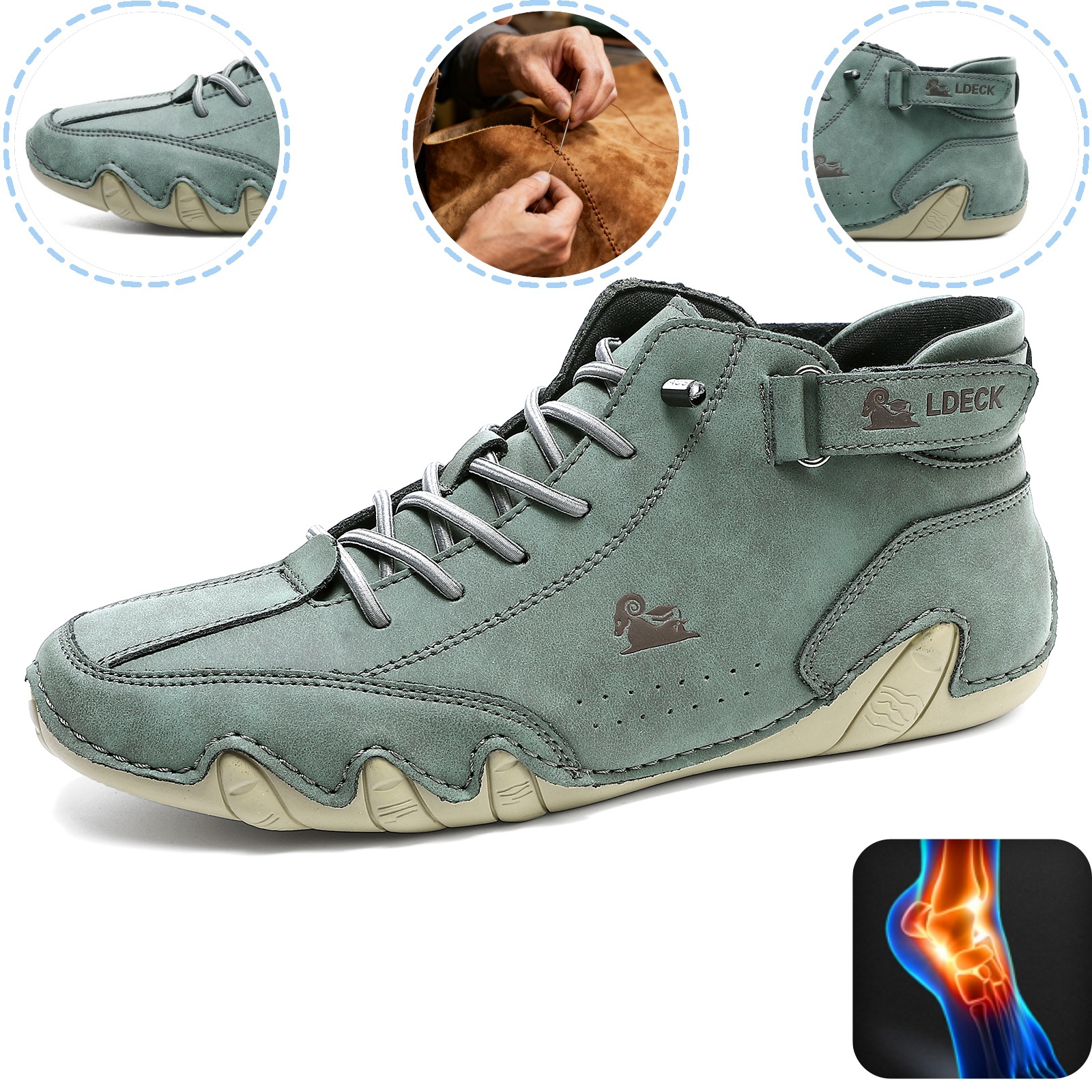 linokyr® - Scarpe ortopediche ergonomiche in pelle, impermeabili, alleviano il dolore ai piedi - unisex
