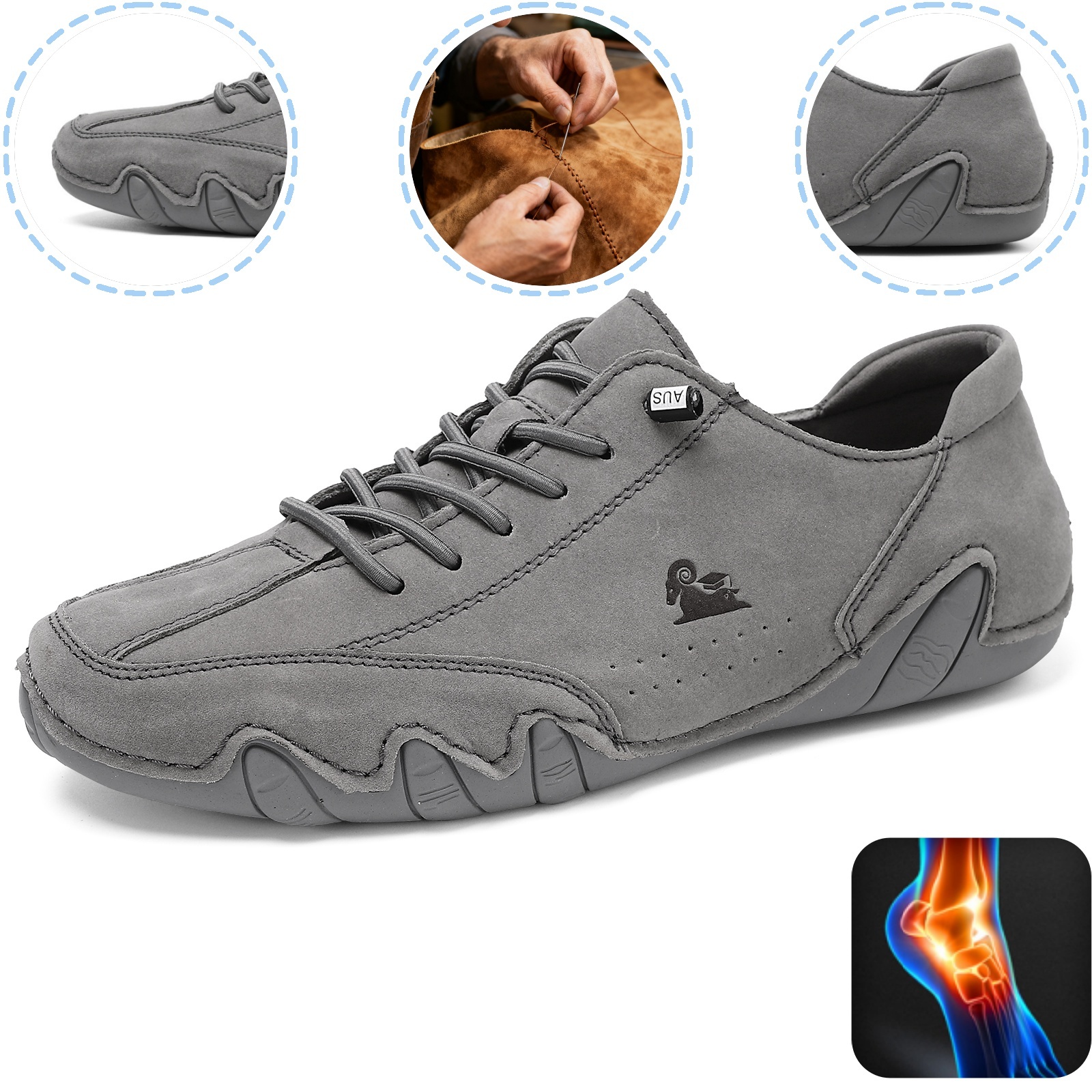 linokyr® - Scarpe ortopediche ergonomiche in pelle, impermeabili, alleviano il dolore ai piedi - unisex