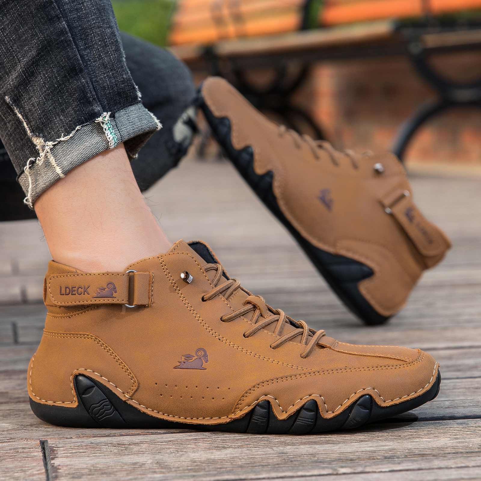 linokyr® - Scarpe ortopediche ergonomiche in pelle, impermeabili, alleviano il dolore ai piedi - unisex
