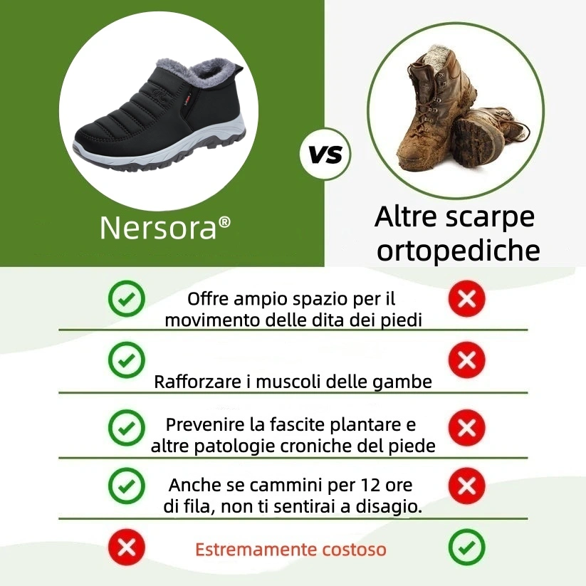Scarpa ortopedica invernale ergonomica per dolori a piedi, ginocchia e schiena - Unisex