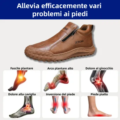 🔥 Sconto del 67% oggi - Non perderlo! 🐂 Scarpe ortopediche in pelle italiana cucite a mano con supporto dell'arco plantare ✅ Morbide e comode, offrono un comfort immediato.
