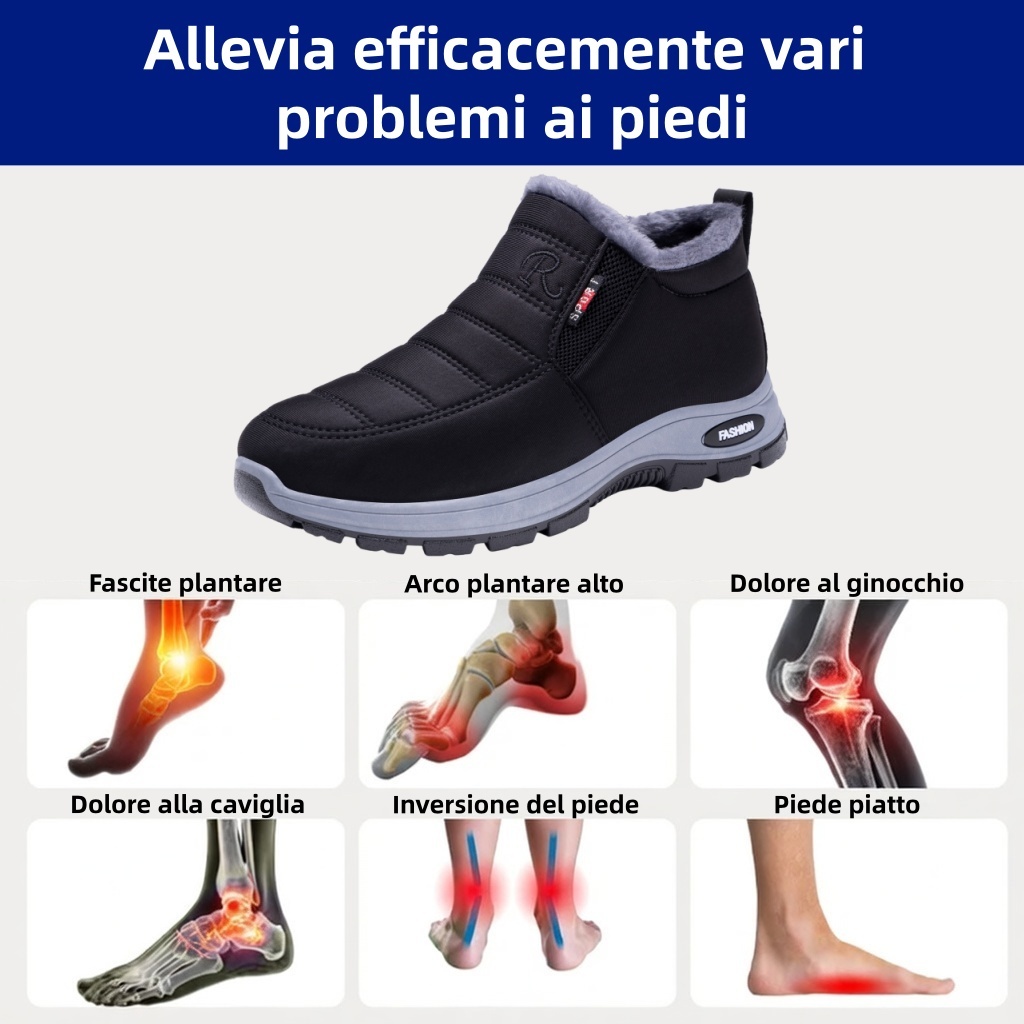 🎉Sconto del 67% oggi - Non perderlo!⏰Scarpa ortopedica invernale ergonomica per dolori a piedi, ginocchia e schiena - Unisex