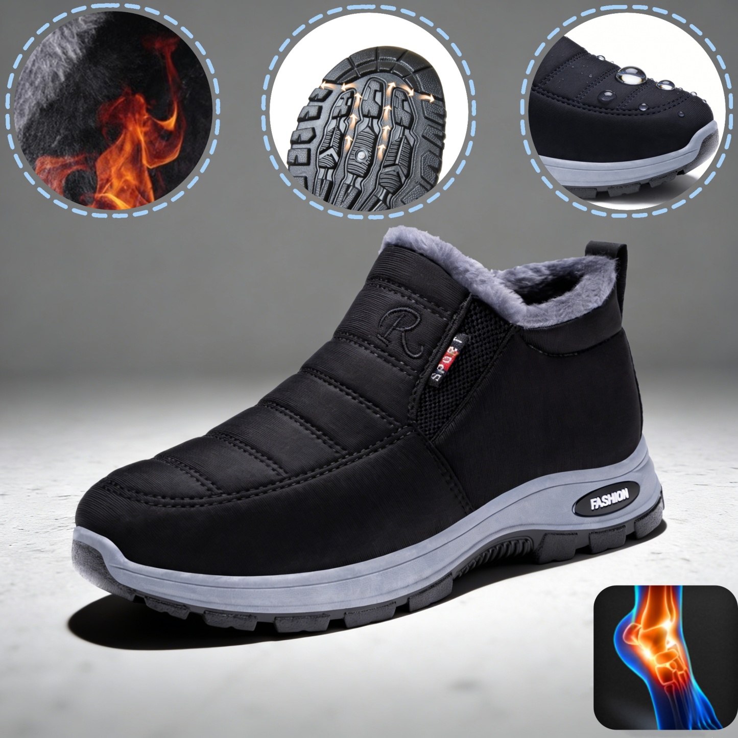 Scarpa ortopedica invernale ergonomica per dolori a piedi,