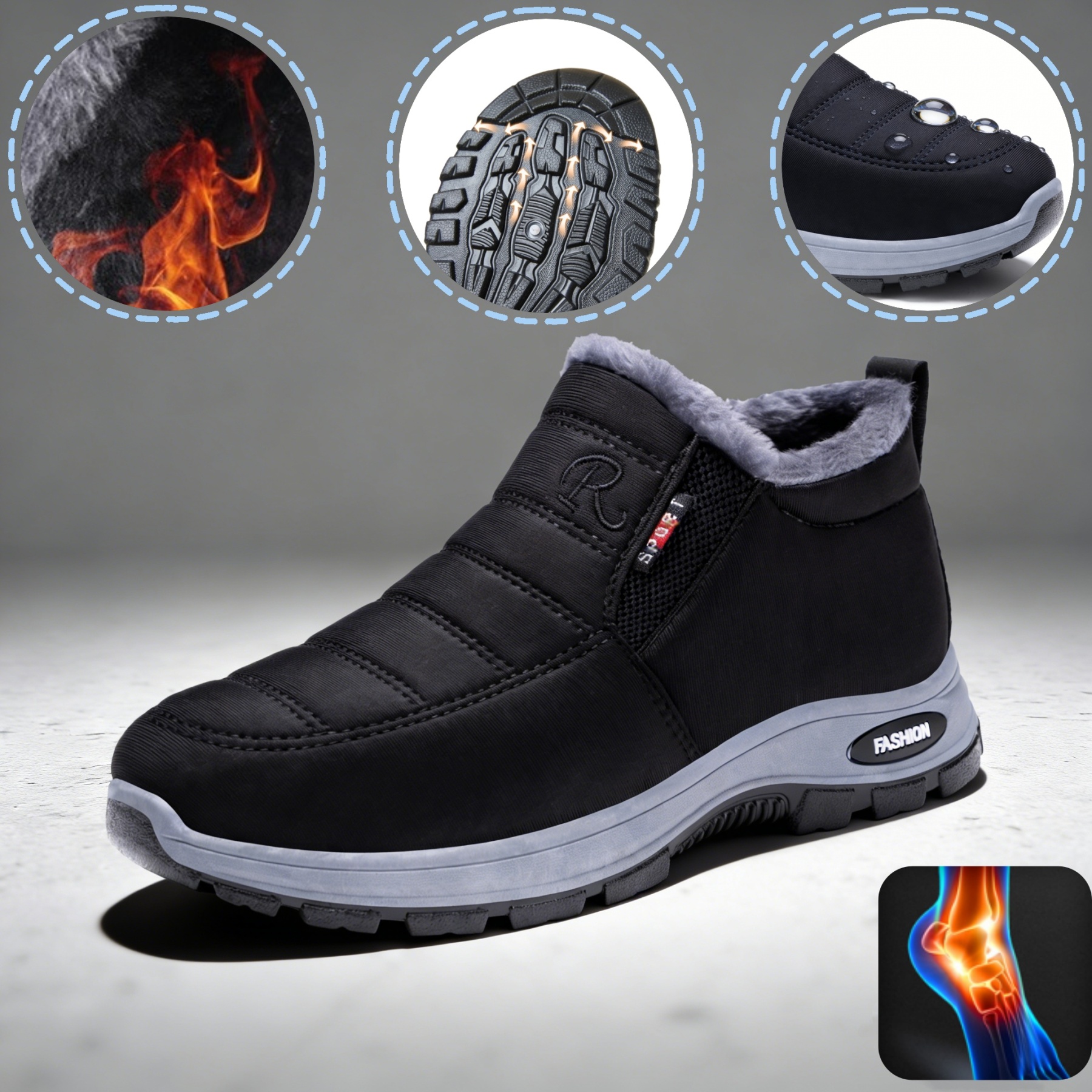 Scarpa ortopedica invernale ergonomica per dolori a piedi,