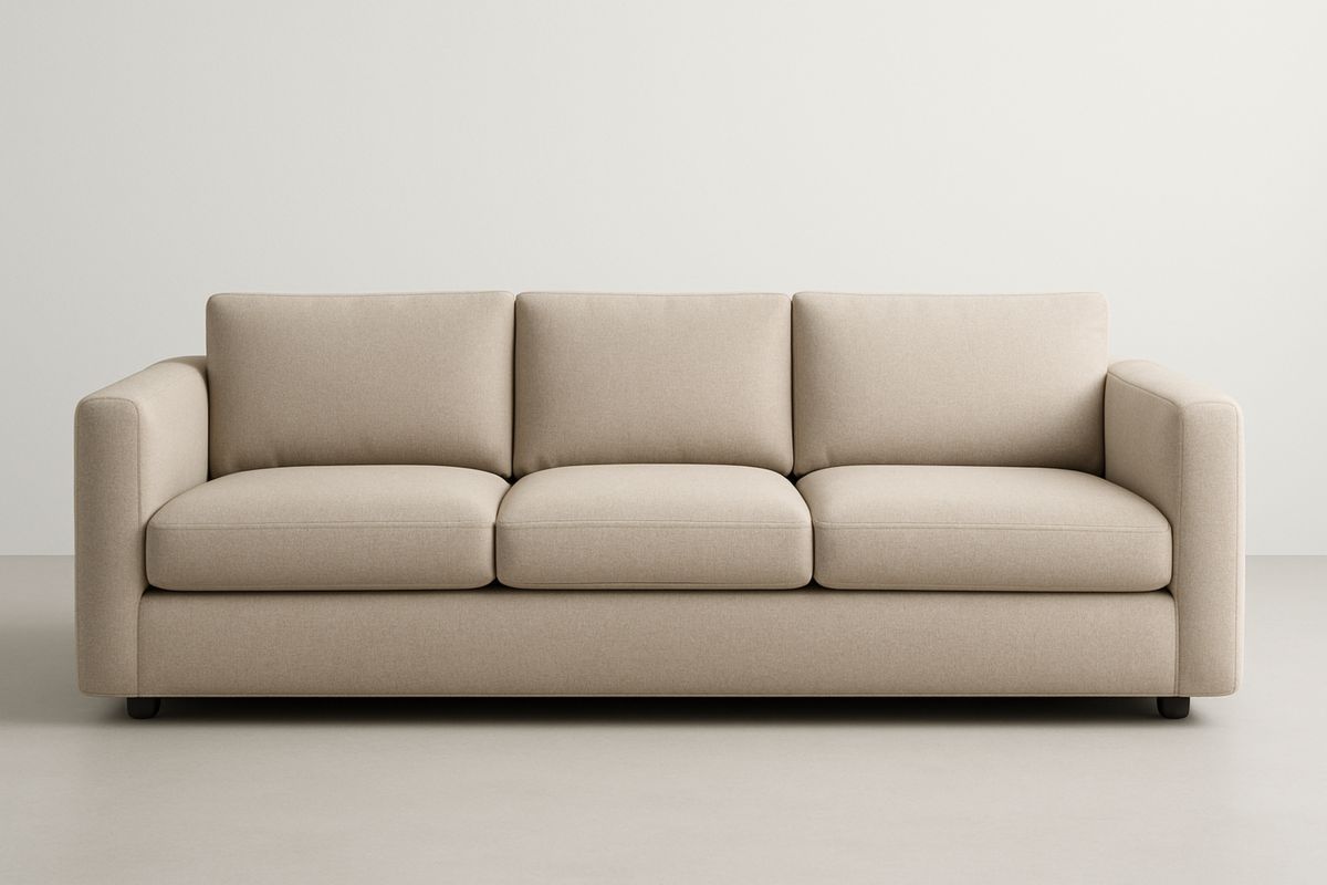 3-seters sofa rektangulær stoff beige 220x95x85 cm