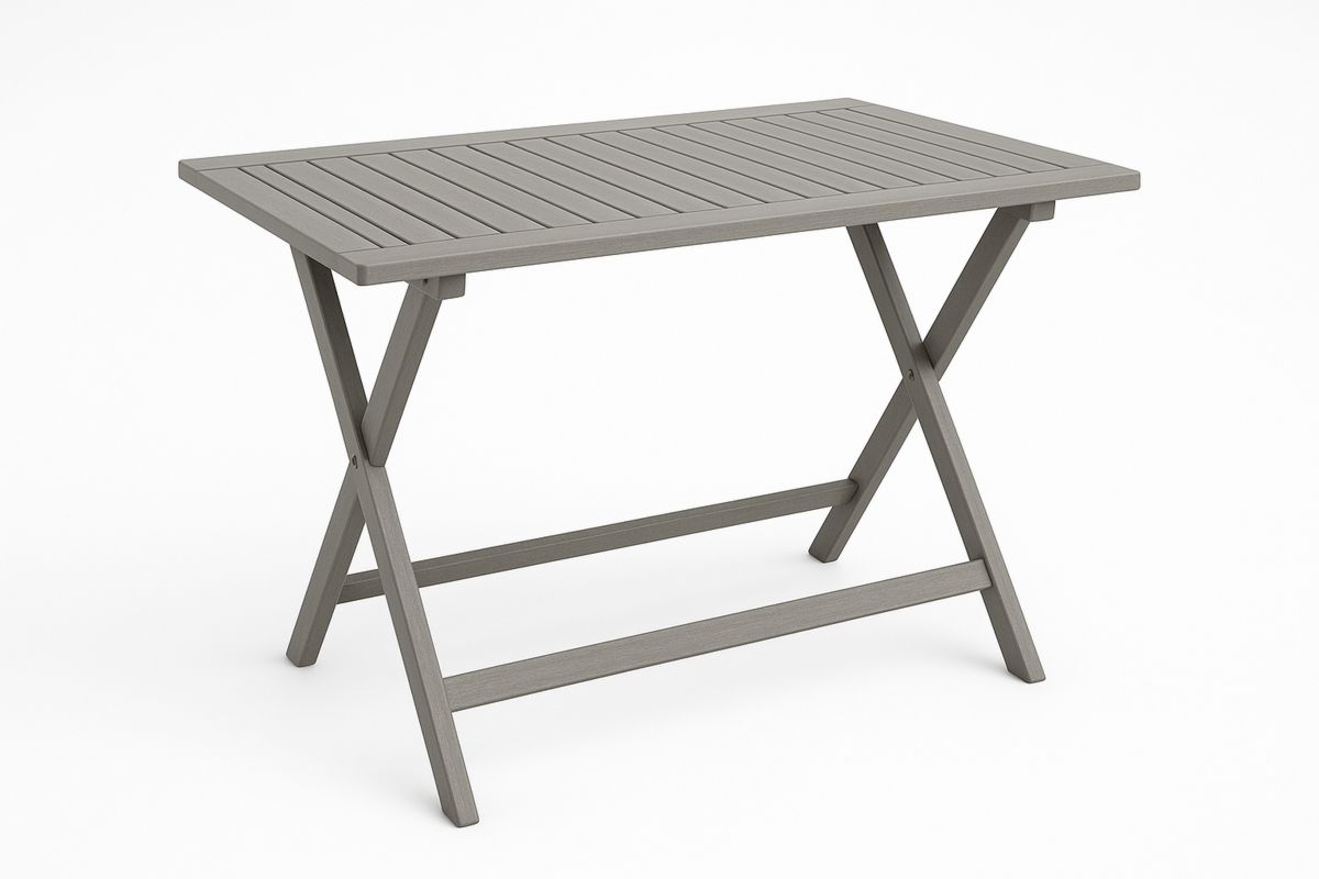 Sammenleggbart bord rektangulært aluminium grå