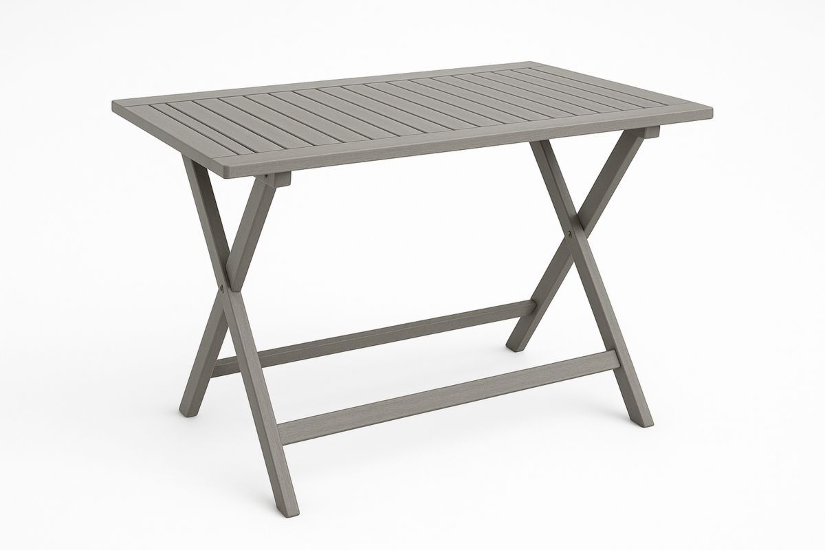 Sammenleggbart bord rektangulært aluminium grå