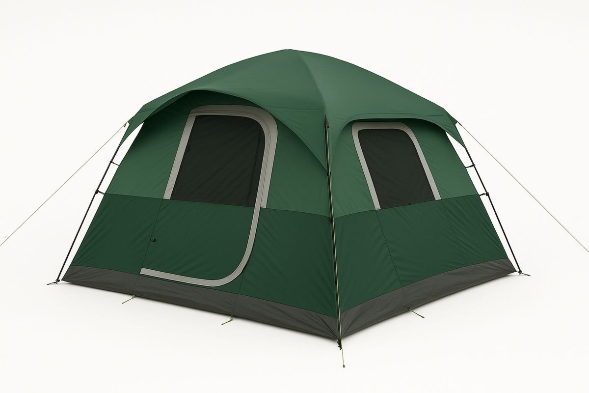 Stort grønt campingtelt i polyester 300x300x200 cm
