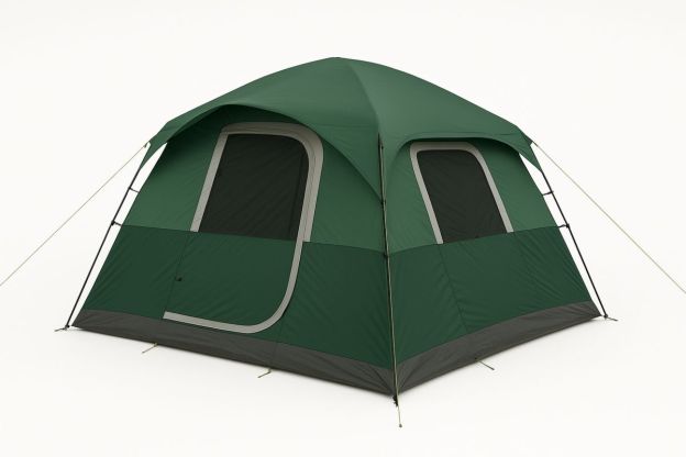 Stort grønt campingtelt i polyester 300x300x200 cm