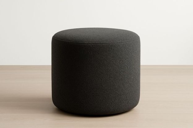 Rund puff i ullblanding mørkegrå Ø40 x H45 cm