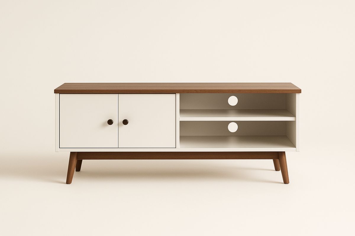 TV-benk i tre og metall 120x40x50 cm