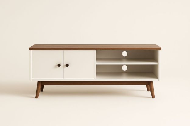 TV-benk i tre og metall 120x40x50 cm