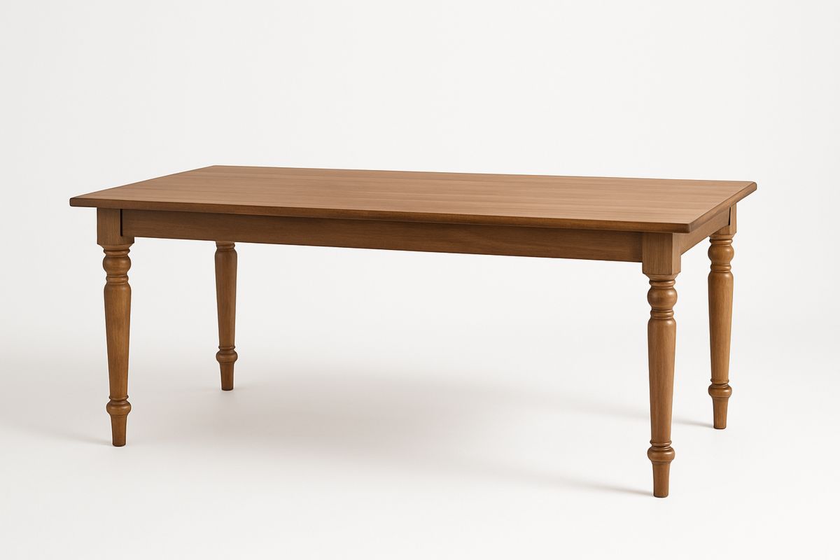 Rektangulært spisebord i heltre eik brun