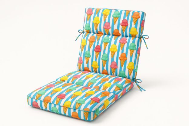 Hagestolpute med iskjeglemønster, bomull, polyesterfyll, flerfarget, 120x50x8 cm