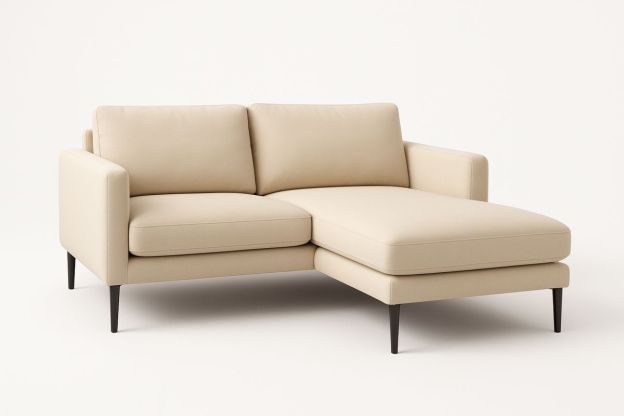 L-formet sofa stoff beige 220x160 cm