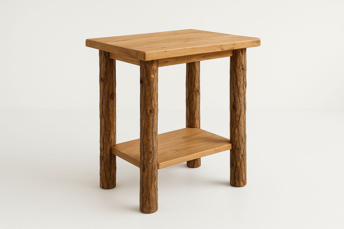 Eik Sidebord Rektangulært Natur 60x40x60cm