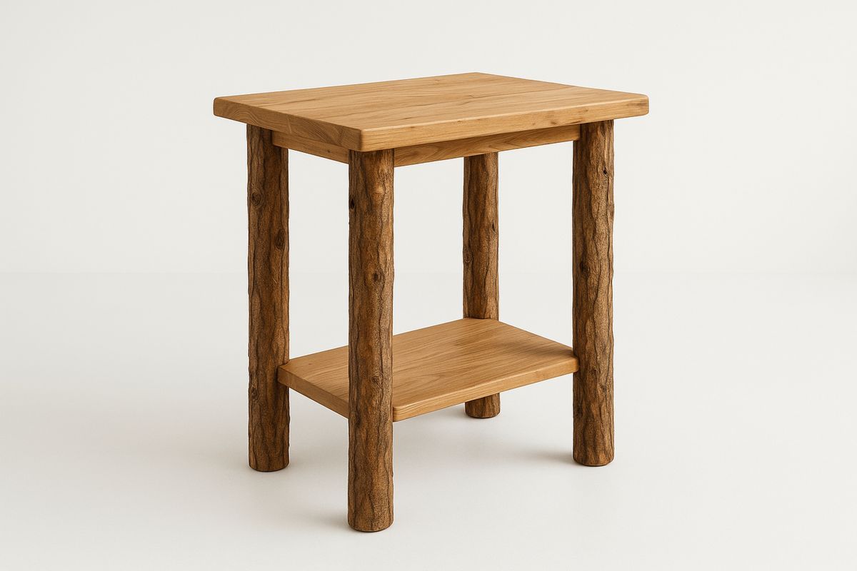 Eik Sidebord Rektangulært Natur 60x40x60cm