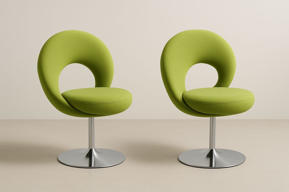 To stoler i grønn stoff og krom