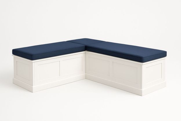 Hjørnebenk MDF Blå Polyester Puter L-formet