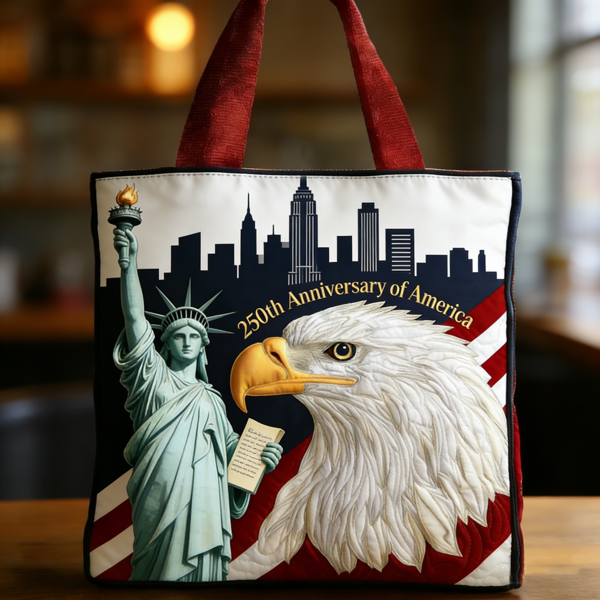 Patriotic 250th Anniversary Eagle Flag Tote Bag