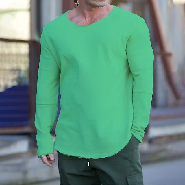Men's Sweatshirt Apricot Black White Blue Green Crew Neck Plain Patchwork Sports & Outdoor Daily Holiday Streetwear Basic Casual Spring &  Fall Clothing Apparel Hoodies Sweatshirts
