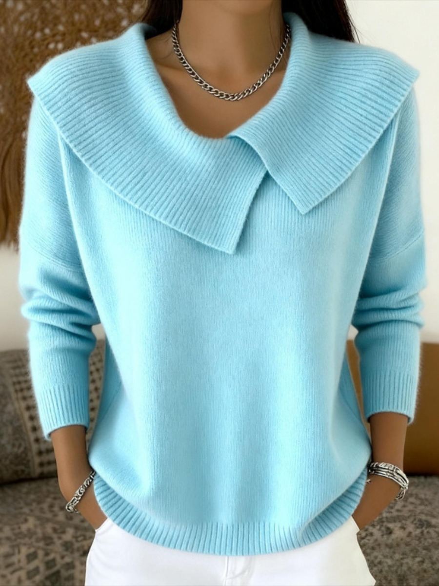 Soft Collar Knit Sweater