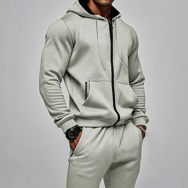 Men's Hoodie Tracksuit Full Zip Hoodie Sweatsuit  2 Piece Sports 