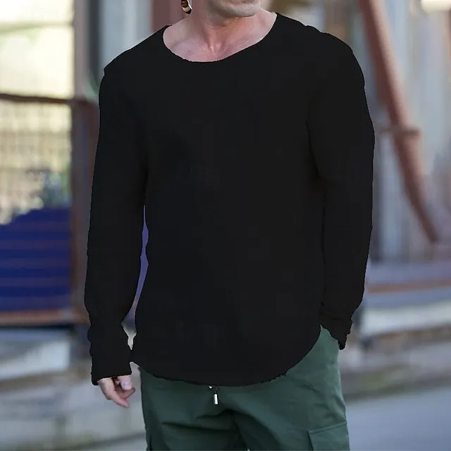 Men's Sweatshirt Apricot Black White Blue Green Crew Neck Plain Patchwork Sports & Outdoor Daily Holiday Streetwear Basic Casual Spring &  Fall Clothing Apparel Hoodies Sweatshirts