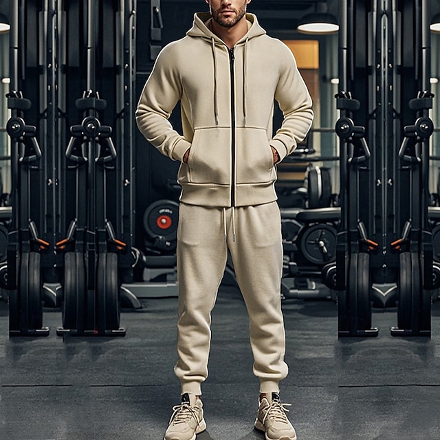 Men's Hoodie Tracksuit Full Zip Hoodie Sweatsuit  2 Piece Sports 