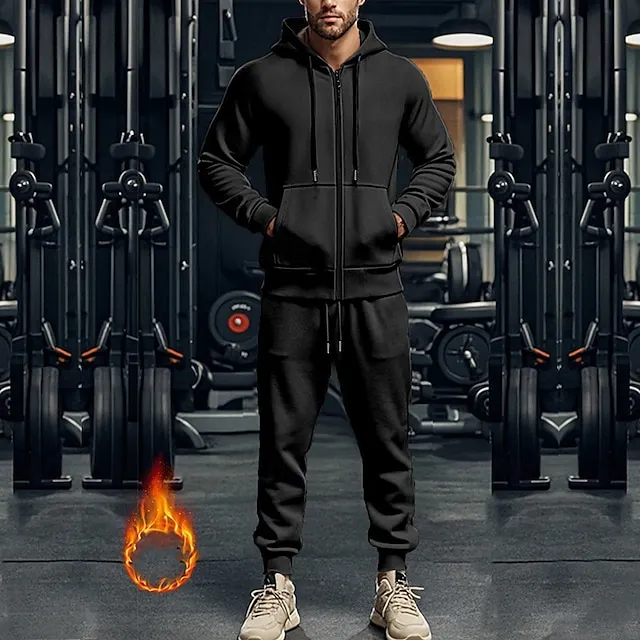 Men's Hoodie Tracksuit Full Zip Hoodie Sweatsuit  2 Piece Sports 