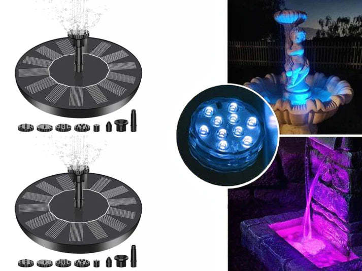 🔥Hot Sales 70% OFF🔥Solar Fountain, Solar Powered Bird Bath Fountain Pump , Outdoor Watering Submersible Pump for Pond, Pool, Garden, Fish Tank  -$AC