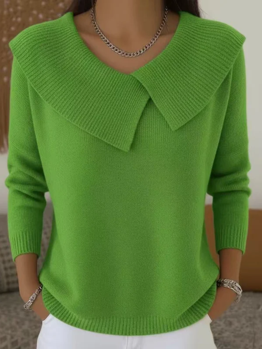 Soft Collar Knit Sweater