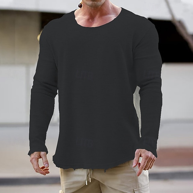 Men's Sweatshirt Apricot Black White Blue Green Crew Neck Plain Patchwork Sports & Outdoor Daily Holiday Streetwear Basic Casual Spring &  Fall Clothing Apparel Hoodies Sweatshirts