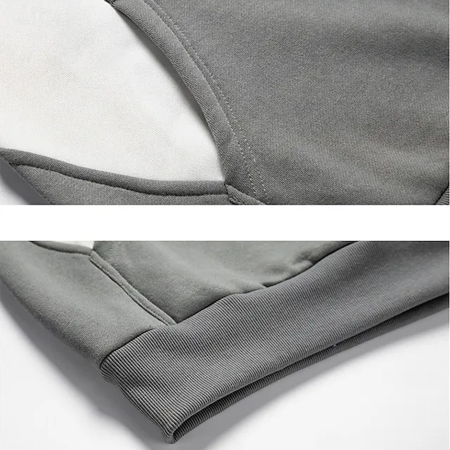 Men's Hoodie Gray Hooded  Outdoor Daily Holiday Streetwear Basic Casual Spring 