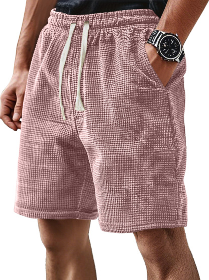 Men's Everyday Corduroy Waffle Elastic Waist Comfort Shorts
