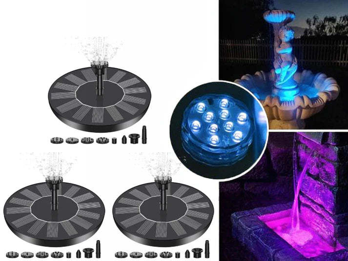 🔥Hot Sales 70% OFF🔥Solar Fountain, Solar Powered Bird Bath Fountain Pump , Outdoor Watering Submersible Pump for Pond, Pool, Garden, Fish Tank  -$AC