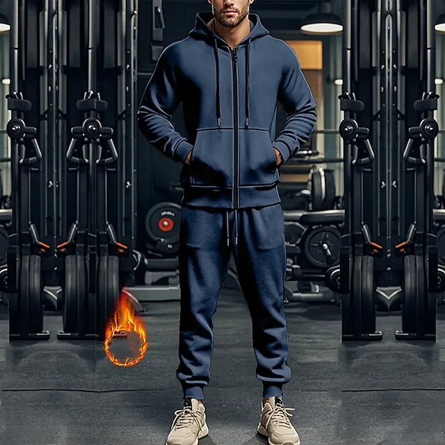 Men's Hoodie Tracksuit Full Zip Hoodie Sweatsuit  2 Piece Sports 
