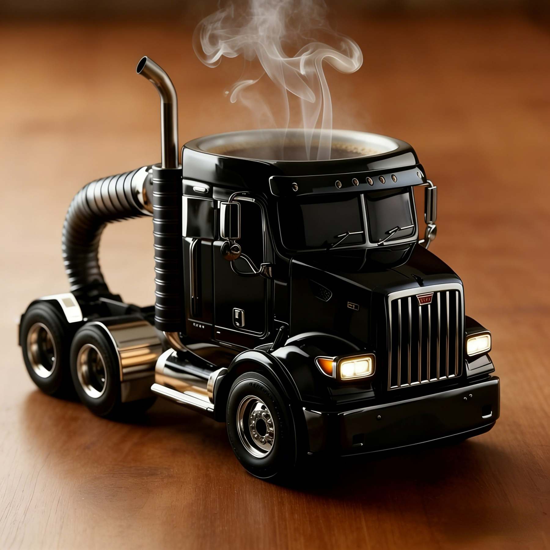Durable Semi-Truck Shaped Coffee Mug – Resin Mug for Family & Friends