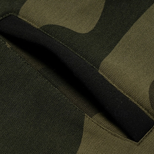 Men's Hoodie Army Patchwork Pocket Sports Fall Clothing 