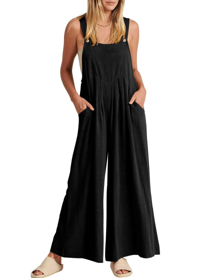 ✨Sleeveless Wide Leg Jumpsuit with Pockets