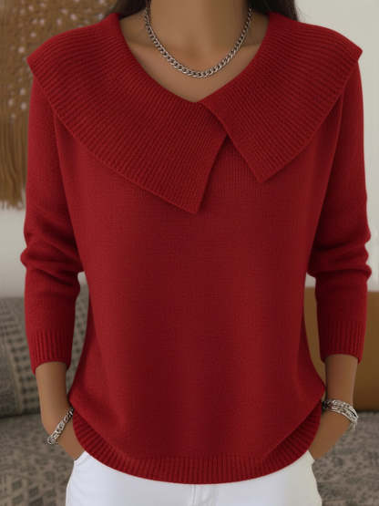 Soft Collar Knit Sweater