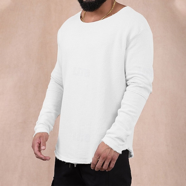 Men's Sweatshirt Apricot Black White Blue Green Crew Neck Plain Patchwork Sports & Outdoor Daily Holiday Streetwear Basic Casual Spring &  Fall Clothing Apparel Hoodies Sweatshirts