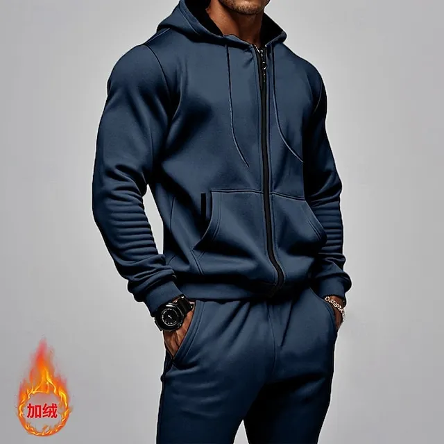Men's Hoodie Tracksuit Full Zip Hoodie Sweatsuit  2 Piece Sports 