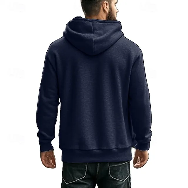Men's Sweatshirt Quarter Zip Sweatshirt Apricot Drawstring Sports 