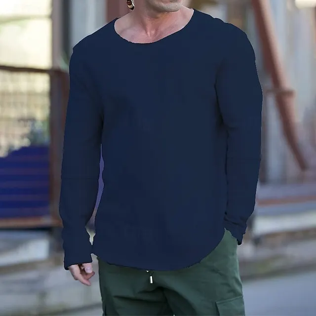 Men's Sweatshirt Apricot Black White Blue Green Crew Neck Plain Patchwork Sports & Outdoor Daily Holiday Streetwear Basic Casual Spring &  Fall Clothing Apparel Hoodies Sweatshirts